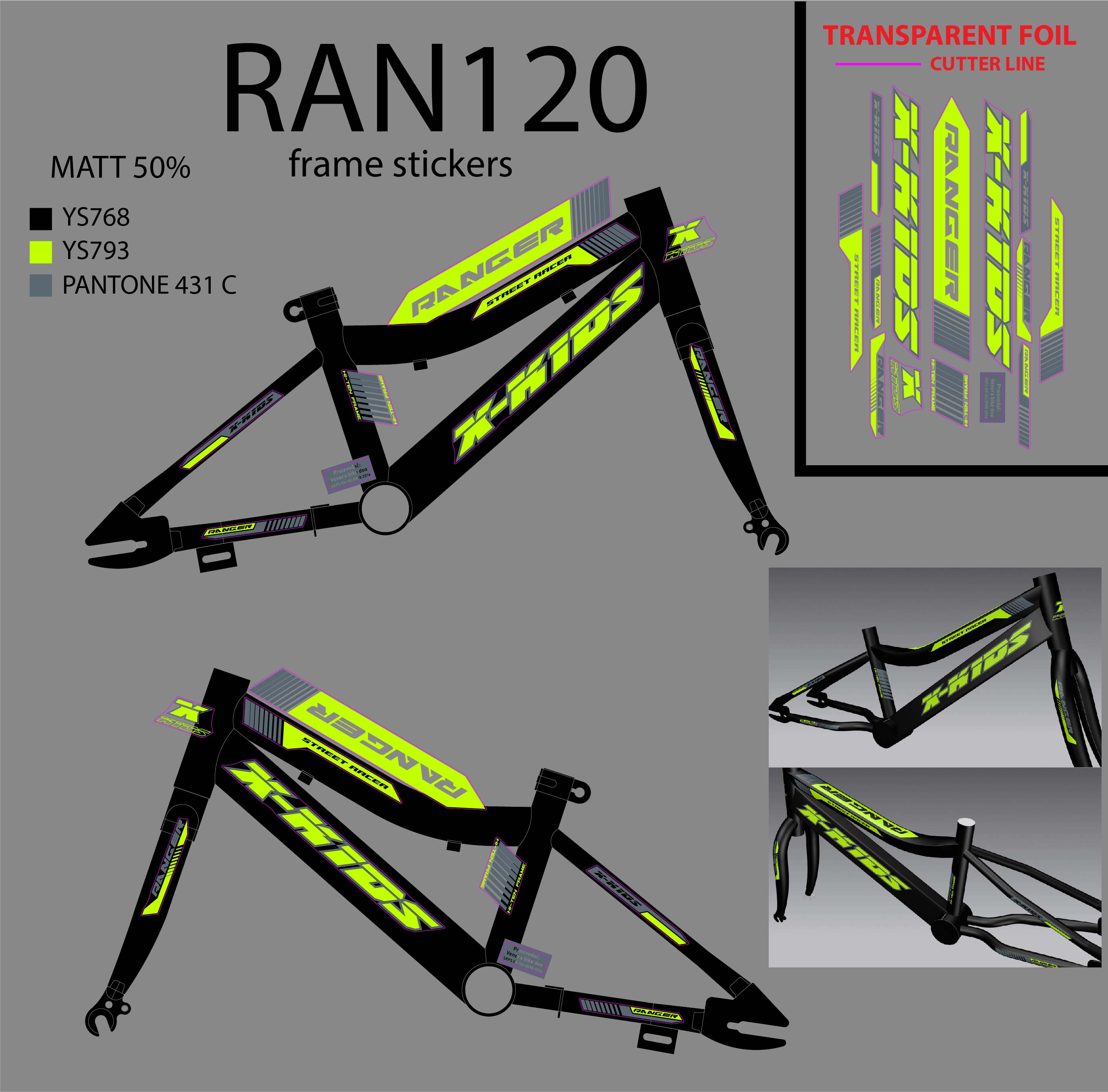 RAN120 F.RAM CASSINI ZA RANGER X-KIDS 12 CRNI 2020 @@
